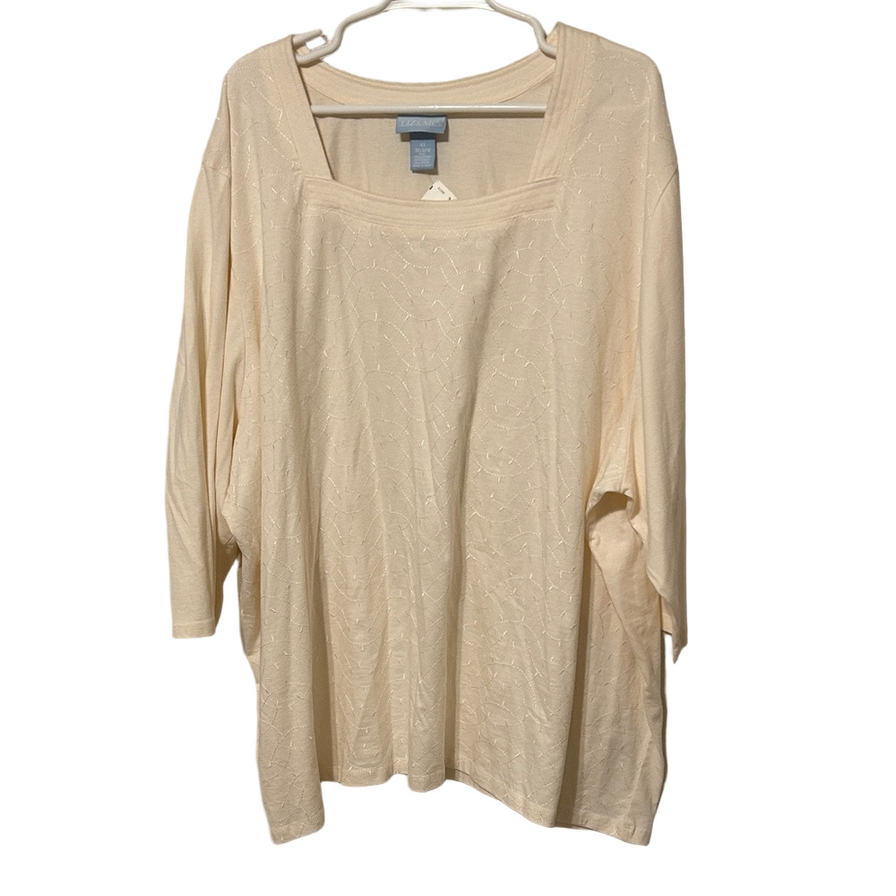 📻Liz & Me Cream Tunic Top size 4X NWT..
